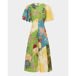 ALEMAIS Avery Spliced Midi Dress US 2